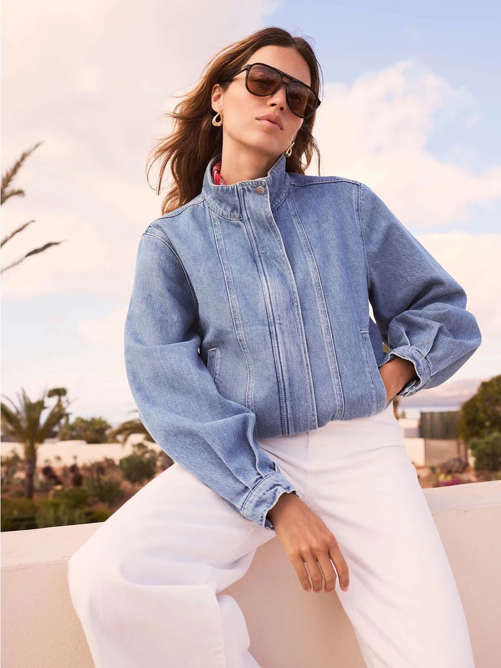 Mint Velvet | Mid Indigo Denim Bomber Jacket